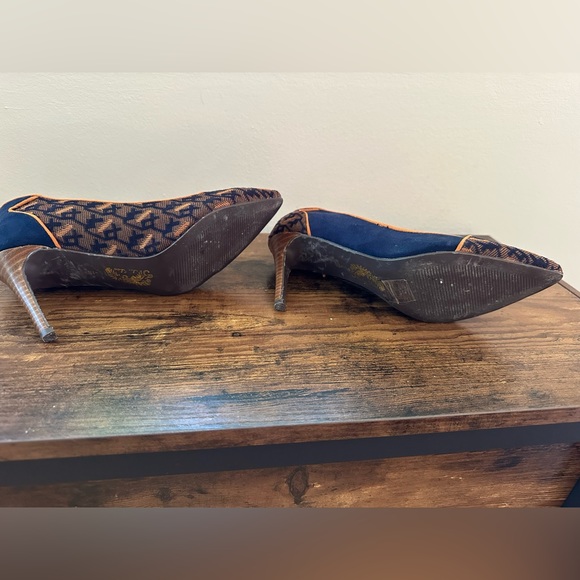 Ruby Shoo navy/orange geometric pattern U.S. size 6 - Picture 5 of 7